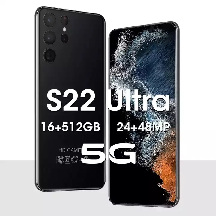 Global Version S22 Ultraสมาร์ทโฟน16GB + 512GB Dual Simปลดล็อกโทรศัพท์มือถือ6.8นิ้วHD Original 4G/5Gโทรศัพท์มือถือ