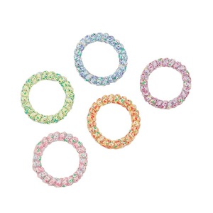 Fil de téléphone <span class=keywords><strong>boucle</strong></span> de cheveux gelée douce fleur fragmentée grand Bracelet fil de téléphone corde à cheveux femmes jeune fille <span class=keywords><strong>Scrunch</strong></span> - Product Image 5