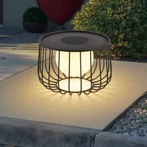 Luz de poste solar del anochecer al amanecer, lámpara de Pilar, Bola de jaula para decoraciones de camino de jardín, balcón, Patio, <span class=keywords><strong>terraza</strong></span>, farol superior de poste - Product Image 1
