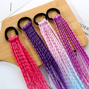Accessori per capelli per bambini da commercio estero: trecce <span class=keywords><strong>colorate</strong></span> in fibra chimica a doppia trama, con cordino intrecciato - Product Image 4