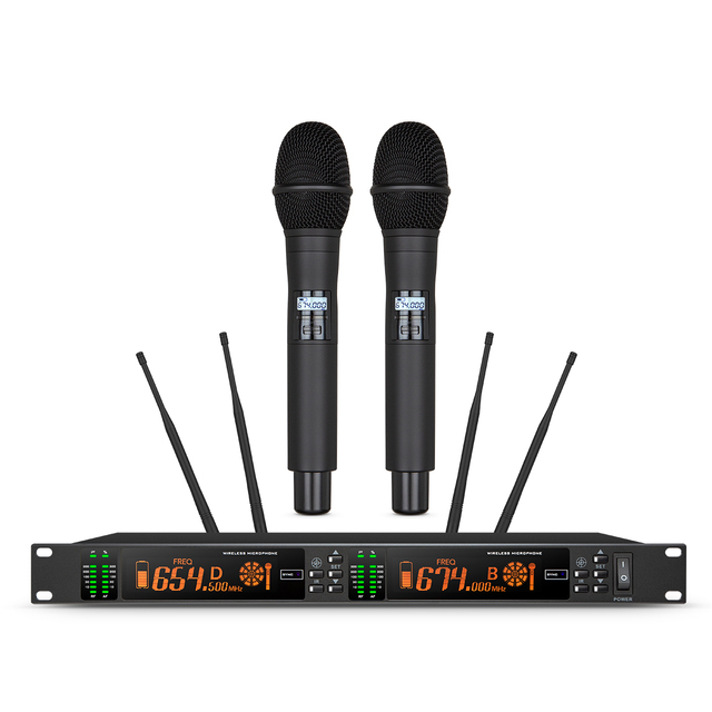 TRL-102/103/104/105/106 True Diversity 2 Channel UHF Wireless Microphone System 100 m Range for Stage Conference Live Broadcast