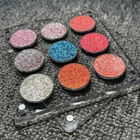 Palette de fard à paupières pailletée duochrome pigmentée OEM sans cruauté imperméable à l'eau finition miroitante maquillage en poudre personnalisable