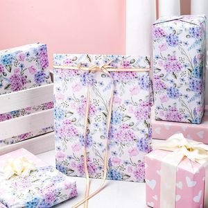 Papel de regalo floral azul Yarcony de 17 pulgadas x 33 pies, papel de regalo con hortensias en acuarela para cumpleaños, bodas, despedidas de soltera - Product Image 2