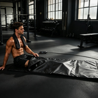 Couverture de sauna KONBEST à 14 couches en fibre de carbone à faible EMF, 180x180cm, avec minuterie, pliable, portable, pour usage domestique, récupération après l'entraînement