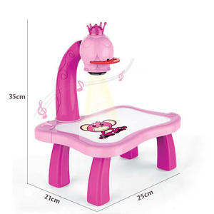Table de Projection Musicale Lumineuse avec 24 Motifs, Tableau de Dessin et de Gribouillage, Table d'Étude, Stylos Couleur et Livre pour Enfants – Idéal Cadeau - Product Image 3