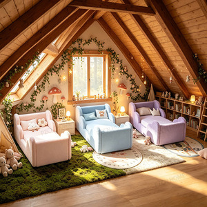 <span class=keywords><strong>Lit</strong></span> d'enfant moderne en velours rembourré <span class=keywords><strong>avec</strong></span> barrières latérales, tissu bouclé doux, design nuage, <span class=keywords><strong>lit</strong></span> au sol pour tout-petits - Product Image 1