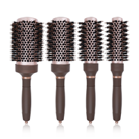 Nouvelle brosse thermique professionnelle pour cheveux, 4 pièces, brosse ronde pour salon de coiffure, en céramique, pour le bouclage, le coiffage et le brushing