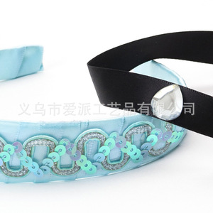 Children's Snowflake Theme Costume Accessory Set Blue <b>Headband</b> Black Choker Gloves Party Wear - Product Image 3