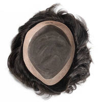 Rambut Palsu Pria Super Tipis 0.02mm, Wig Rambut Asli Manusia 100%, Garis Rambut Tak Terlihat, Sistem Rambut Grosir Siap Pakai Sehari-hari