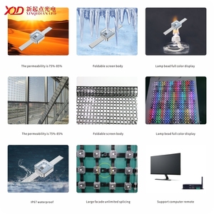 Xqd P50 P100 không thấm nước RGB binax pixel <span class=keywords><strong>LED</strong></span> lưới màn hình trong suốt ngoài trời lớn điểm ánh sáng lưới hiển thị cho trung tâm mua sắm - Product Image 6