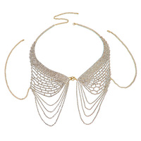 BDSM Fetisch Damen Funkelndes Strass IPX7 Wasserdichtes Körper-Harness-Schmuckset Brust-Nippel-Klitoris-Stimulationskette