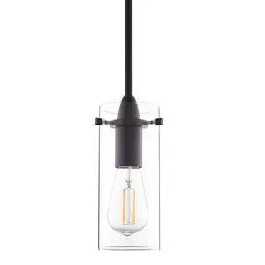 Modern Style Industrial Edison Small Stem Hung Clear Glass Pendant Light