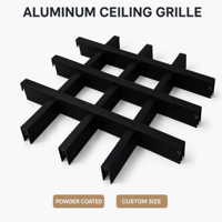 Panneaux de plafond en grille d'aluminium, système de plafond suspendu à cellules ouvertes, moderne, ignifuge, à grain de bois, modulaire pour hôtel, salle de sport