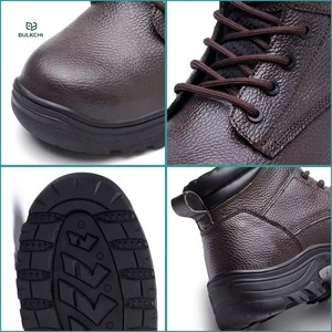 Bottes de sécurité <span class=keywords><strong>mi</strong></span>-hautes à embout d'acier, anti-perforation, antidérapantes, en cuir durable, pour hommes et femmes - Product Image 6