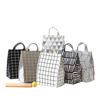 Sac isotherme de pique-nique Golife blanc non tissé, imperméable, imprimé à rayures, durable, pour enfants, certifié BSCI