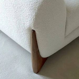 Ensemble de canapés modernes scandinaves nordiques en tissu bouclé sherpa blanc, meubles de salon - Product Image 3