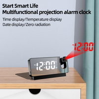 Moderne elektronische bureauprojectie wekker radio thermometer hygrometer telefoonoplader digitaal LED display terug naar school kalenders