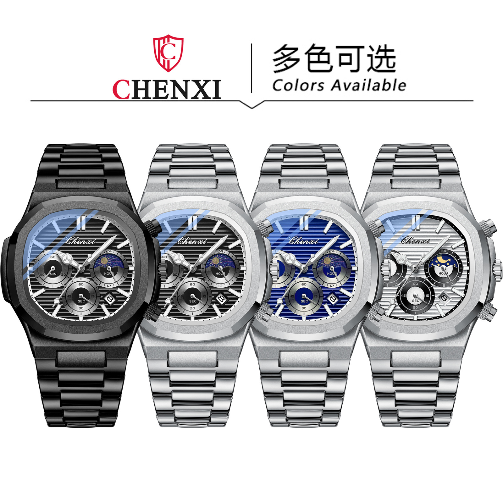 CHENXI Men's Watch - True Three-Eye, Six-Pin Chronograph