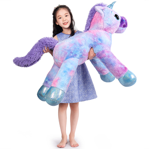 Direct usine grand cadeau d'anniversaire violet licorne géante en <span class=keywords><strong>peluche</strong></span> doux PP coton rempli maille doublure lavé techniques couette - Product Image 3