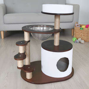 Árbol para Gatos de 7 Niveles con Cápsula Espacial Interactiva y Casa para Gatos, Diseño Atractivo que Reduce <span class=keywords><strong>el</strong></span> Aburrimiento para Gatos de Interior - Product Image 5