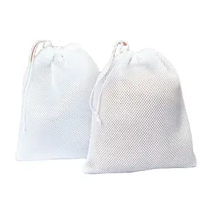 Упаковочная сумка для игрушек с логотипом, Белая нейлоновая Сетчатая Сумка для хранения многоразовая Толстая Спортивная сетчатая Сетчатая Сумка с Кулиской