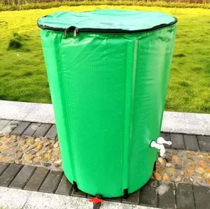 250L PVC Fabric Flexible Garden Storage Rain Water Barrel Tank