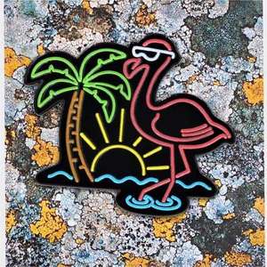 Usine en Chine, je suis la vue épingle en émail illustration des années 70 palmiers noix <span class=keywords><strong>de</strong></span> coco coucher <span class=keywords><strong>de</strong></span> soleil insigne <span class=keywords><strong>de</strong></span> plage insigne d'épinglette en métal rétro - Product Image 4