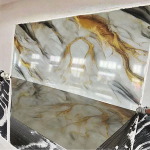 Papel Tapiz Moderno 3D de Espuma PET, Panel de Mármol de PVC con Protección UV, Impermeable, con Patrón Geométrico para Dormitorio, Instalación Autoadhesiva - Product Image 3