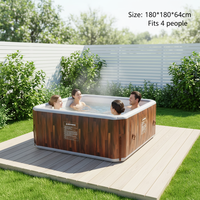 Bain à remous gonflable carré sur mesure, bain à remous extérieur grand format avec jets de massage pour le bien-être