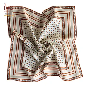 Bufanda de seda con estampado Digital de cebra para mujer, pañuelo de moda, diseño personalizado, Habotai, lavado de arena, venta al por mayor
