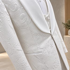 Trajes de Boda al por Mayor, <span class=keywords><strong>Traje</strong></span> <span class=keywords><strong>Formal</strong></span> Premium de Moda <span class=keywords><strong>para</strong></span> <span class=keywords><strong>Hombre</strong></span>, Cuello Solapa, Cierre de un Botón, Conjunto de 3 Piezas <span class=keywords><strong>para</strong></span> Novio - Product Image 4