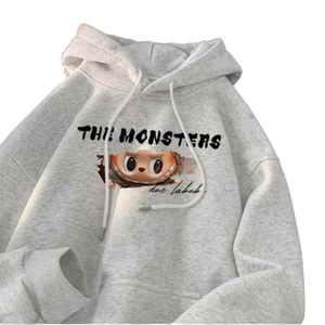 Collezione Autunno Inverno 2025, Fornitore all'Ingrosso, Popolare Felpa con Cappuccio Unisex, Ampia e ad Asciugatura Rapida, con Stampa Cartoon in Maglia - Product Image 1