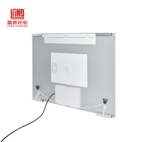 Miroir de salle de bain intelligent rectangulaire moderne en acrylique cannelé avec colonne lumineuse LED, interrupteur tactile, anti-buée, miroir de vanité mural