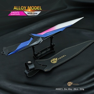 Mercancía del Juego Valorant, Modelo de Aleación, Cuchillos Singularity de Metal, 28CM, Versión con Funda de Cuero, Color Degradado - Product Image 4