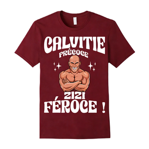T-shirt humoristique français pour homme, motif « Calvitie Précoce Zizi Féroce », cadeau pour homme chauve, humoristique, pour culturiste, fantaisie, surdimensionné, en coton, à manches courtes, streetwear, décontracté - Product Image 6
