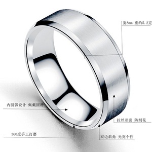 DC-8 Europäisch-Amerikanischer 4mm 6mm 8mm Bestseller Matt Glatter Vergoldeter Geometrischer Trendiger Unisex Jubiläumsring - Product Image 5