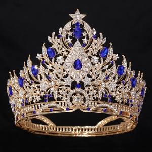 Grandes diadèmes de luxe romantiques pour reines, couronnes de beauté, diadèmes baroques pour concours de beauté et mariages - Product Image 3