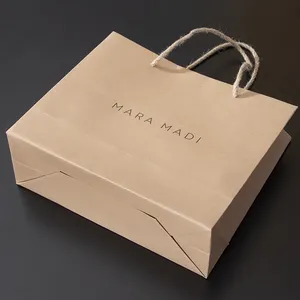 Saco de papel de embalagem do papel da embalagem do alimento do logotipo do saco de papel da embalagem da tomada do alimento com alça