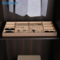 ROEASY Boîte à bijoux coulissante Organisateur de rangement de bijoux de luxe Ornements de garde-robe Plateau à tiroir