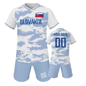Camiseta de Fútbol Personalizada de <span class=keywords><strong>Eslovaquia</strong></span> para Niños, Conjunto de Camiseta y Pantalones Cortos de Entrenamiento con Nombre y Número Personalizados para Niños y Niñas, Regalo para Fanáticos - Product Image 1