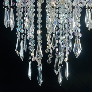 Lustre en acrylique perlé Chengyi, chrome, 60W, pour décorations de plafond de mariage et lieux de divertissement - Product Image 3