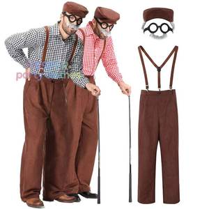 Costume de cosplay d'Halloween pour homme HP avec chemise de gangster, chapeau, lunettes et barbe - Product Image 1
