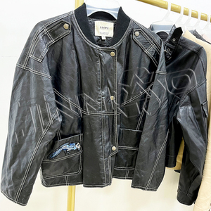 Venta al por mayor usado como nueva <span class=keywords><strong>boutique</strong></span> mujer abrigo largo de cuero gabardina botón casual ropa usada en pacas mixtas - Product Image 6