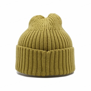 Gorro de algodón 100% de alta calidad, gorro de invierno tejido, venta al por mayor, gorros de rayas con parche de logotipo personalizado - Product Image 4