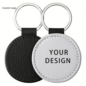 Llaveros Personalizados al por Mayor en Cuero PU, con Acero Inoxidable e Impresión por Transferencia Térmica para Eventos - Product Image 1