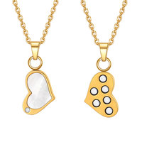 Collier pendentif santé en acier inoxydable 316L anti-rayonnement EMF, énergie scalaire cardiaque quantique avec strass et placage or pour événements