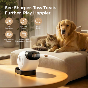 Distributeur automatique de friandises pour animaux de compagnie 3K avec caméra, alimentation automatique pour chiens et chats, contrôle à distance WiFi, audio bidirectionnel, grande capacité pour 14 jours - Product Image 1