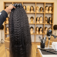 Extensions de cheveux naturels bruts 100% humains, livraison US, texture Kinky Straight, cuticules alignées, bouclés indiens birmans, ondulés naturels cambodgiens