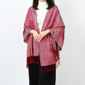 Retro Ethnic Women's Soft Lightweight Spring and Fall Shawls <strong>Paisley</strong> Patterned <strong>Pashmina</strong> Tulle Wear <strong>Scarf</strong> Shawls - Product Image 6