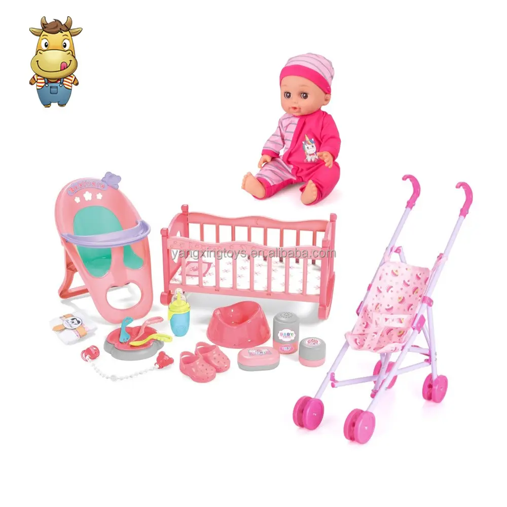 14 Inch Baby Reborn Vinyl Dolls Lifelike Cute Finja Jogar Realista Recém-nascido Crianças Boneca Pode Beber Pee Sounds